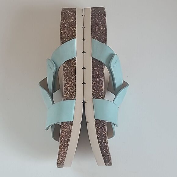 ABEO LizzyĀ Lanai Leather Slide Color Aqua Light Turquoise Size 9 - Picture 9 of 16